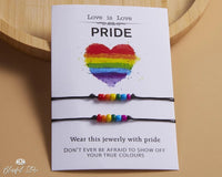 LGBT Pride Rainbow Couple String Bracelets - www.blissfulagate.com