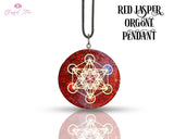 Orgonite Red Jasper Gemstone Pendant - www.blissfulagate.com