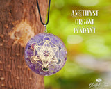 Orgonite Amethyst Gemstone Pendant - www.blissfulagate.com