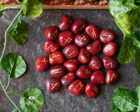 Red Jasper Rune Stones Set - www.blissfulagate.com