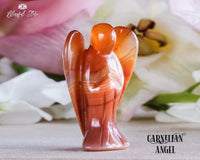 Carnelian Stone Angel Fengshui Angel 5.5 cm - www.blissfulagate.com