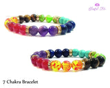 Seven Chakra Beads Gemstone Bracelet - www.blissfulagate.com