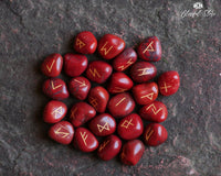 Red Jasper Rune Stones Set - www.blissfulagate.com