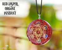 Orgonite Red Jasper Gemstone Pendant - www.blissfulagate.com