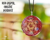 Orgonite Red Jasper Gemstone Pendant - www.blissfulagate.com