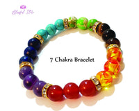 Seven Chakra Beads Gemstone Bracelet - www.blissfulagate.com