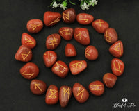 Red Jasper Rune Stones Set - www.blissfulagate.com