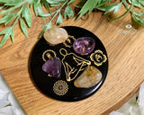 Seven Chakra Engraved Tourmaline Charging Coaster - www.blissfulagate.com