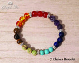 Seven Chakra Stones Beaded Bracelet - www.blissfulagate.com