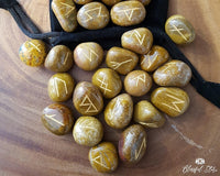 Camel Jasper Rune Stones Set - www.blissfulagate.com