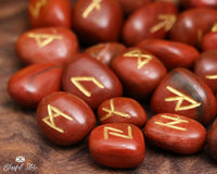 Red Jasper Rune Stones Set - www.blissfulagate.com