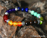 Seven Chakra Stones Beaded Bracelet - www.blissfulagate.com