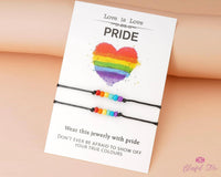 LGBT Pride Rainbow Couple String Bracelets - www.blissfulagate.com