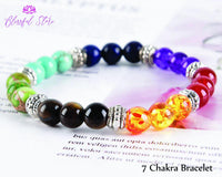 Seven Chakra Stones Beaded Bracelet - www.blissfulagate.com