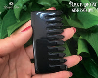 Orgonite Gemstone Black Obsidian Hair Comb - www.blissfulagate.com