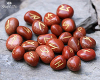 Red Jasper Rune Stones Set - www.blissfulagate.com