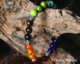 Seven Chakra Beads Gemstone Bracelet - www.blissfulagate.com