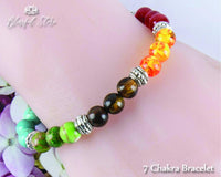 Seven Chakra Beads Gemstone Bracelet - www.blissfulagate.com