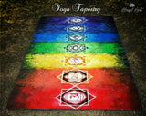 Seven Chakra Yoga Tapestry Reiki Blankets - www.blissfulagate.com