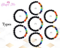 Lava Beads Seven Chakra Bracelet